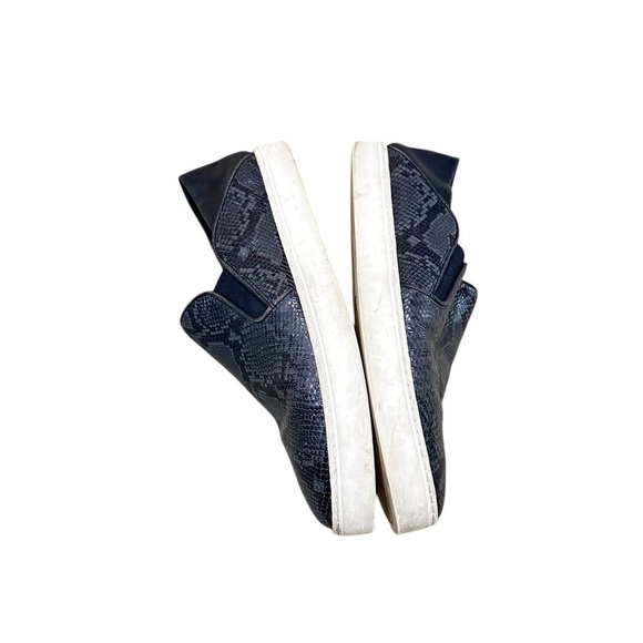 Vince Black/gray Flats Comfortable Slip-On Loafers leather python print 8/eu 38 - Picture 5 of 10